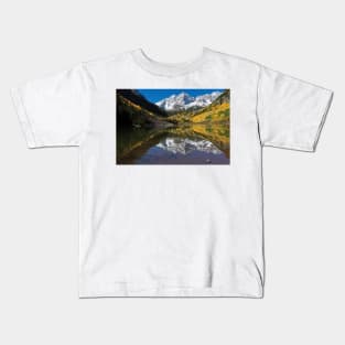 Maroon Lake Maroon Bells Maroon Creek Valley Kids T-Shirt